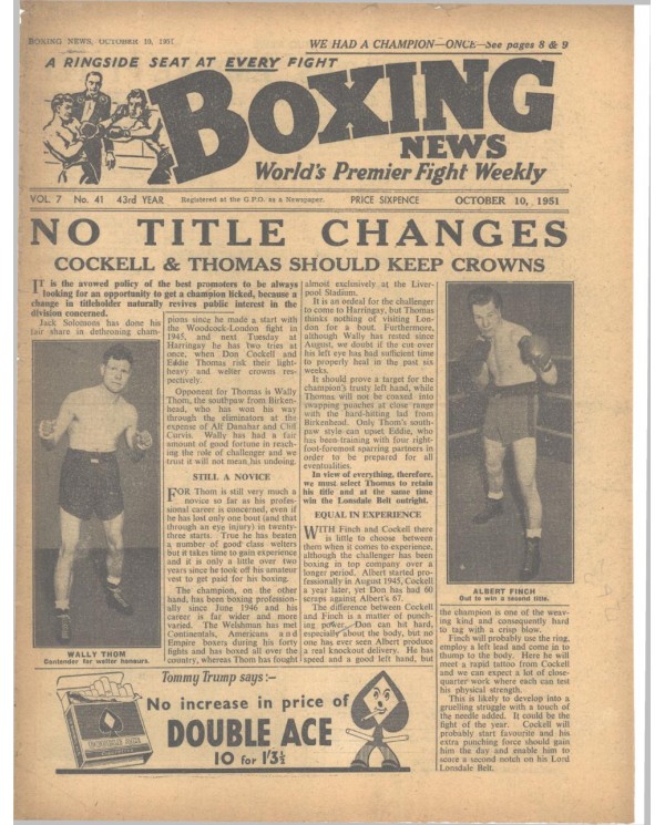 Boxing News magazin 10.10.1951 Download pdf