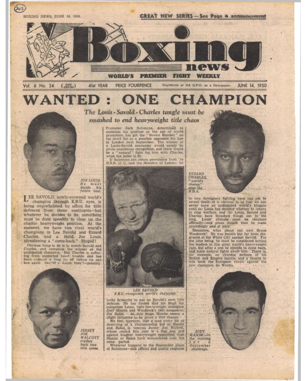 Boxing News magazine 14.6.1950 Download pdf