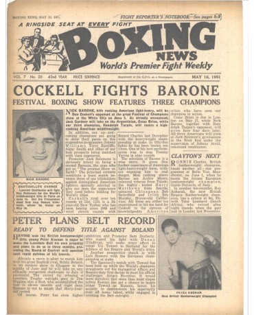 Boxing News magazine 16.5.1951 Download pdf