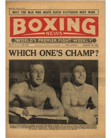 Boxing News magazine 16.8.1957 Download pdf