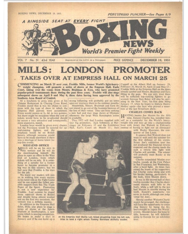 Boxing News magazine 19.12.1951 Download pdf