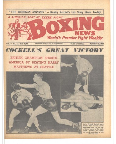 Boxing News magazin 19.8.1953 Download pdf