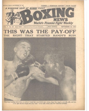 Boxing News magazine 19.9.1951 Download pdf