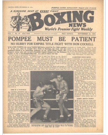 Boxing News magazine 21.11.1951 Download pdf