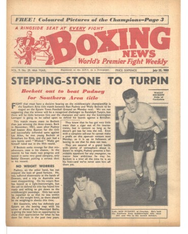 Boxing News magazin 22.7.1953 Download pdf