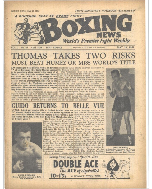 Boxing News magazine 23.5.1951 Download pdf