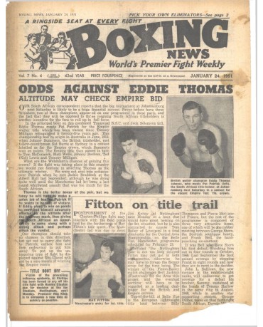 Boxing News magazine 24.1.1951 Download pdf