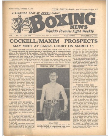 Boxing News magazine 24.10.1951 Download pdf