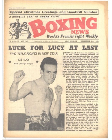 Boxing News magazin 24.12.1954 Download pdf