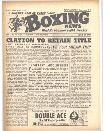 Boxing News magazine 25.4.1951 Download pdf