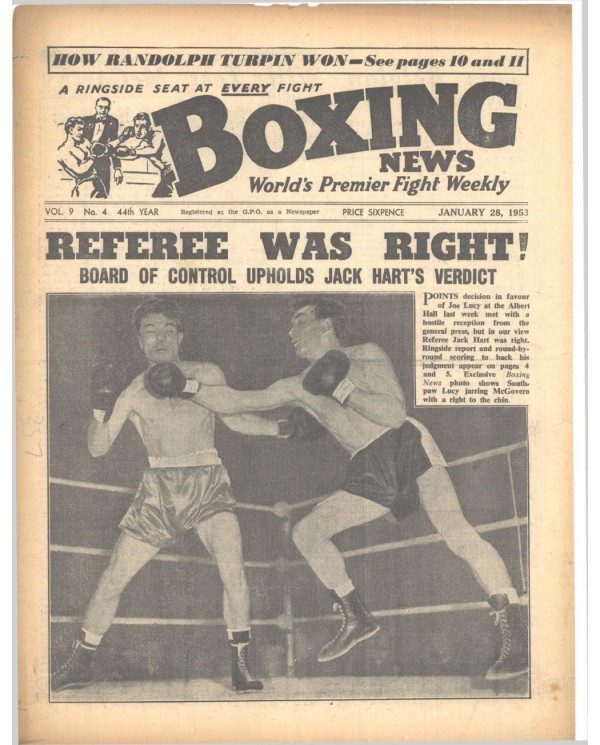 Boxing News magazin 26.1.1953 Download pdf