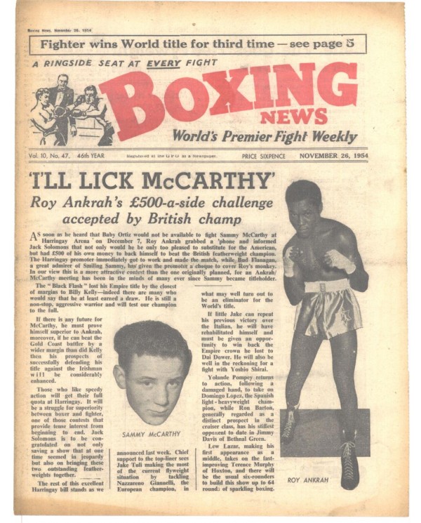 Boxing News magazin 26.11.1954 Download pdf