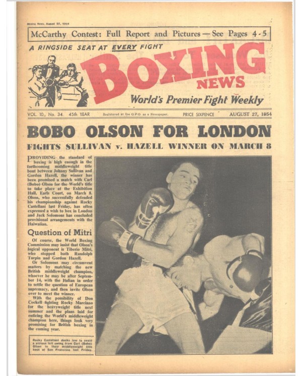 Boxing News magazin 27.8.1954 Download pdf