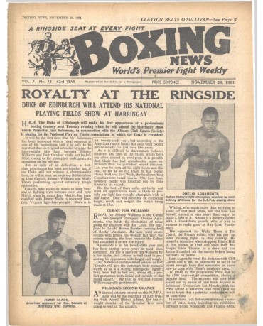 Boxing News magazine 28.11.1951 Download pdf