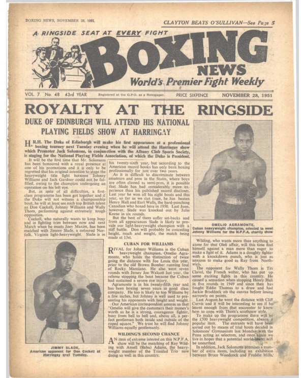 Boxing News magazine 28.11.1951 Download pdf