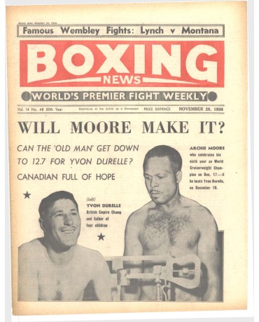 Boxing News magazine 28.11.1958 Download pdf