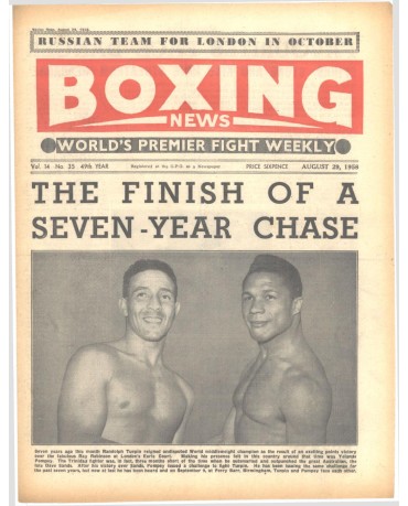 Boxing News magazine 29.8.1958 Download pdf