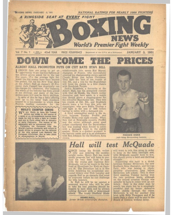 Boxing News magazin 3.1.1951 Download pdf