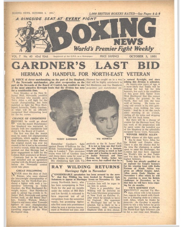 Boxing News magazin 3.10.1951 Download pdf