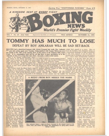 Boxing News magazine 31.10.1951 Download pdf
