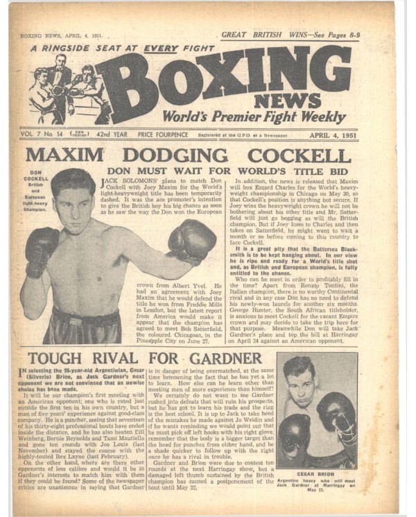 Boxing News magazin 4.4.1951 Download pdf