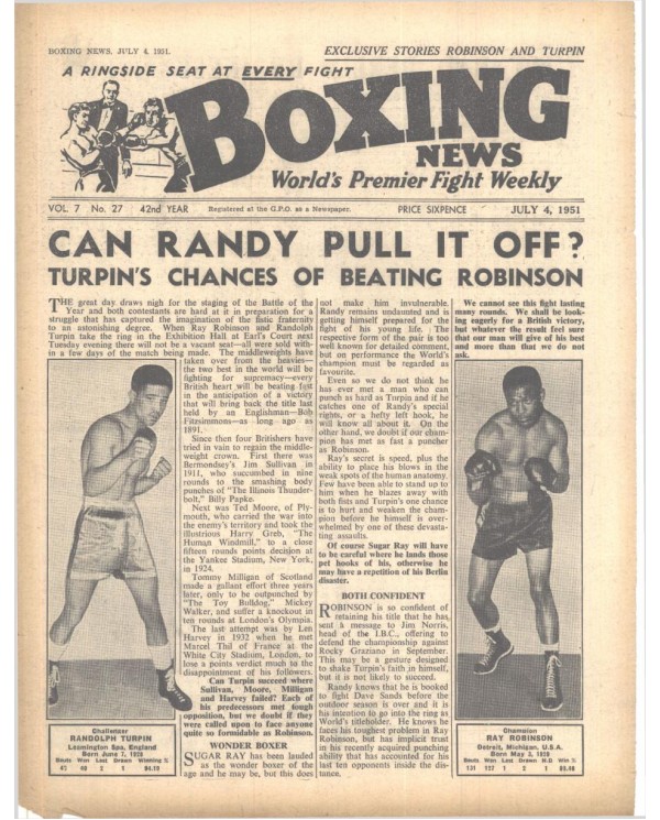 Boxing News magazin 4.7.1951 Download pdf