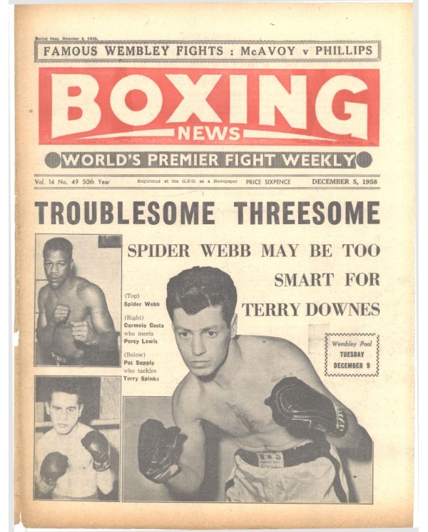 Boxing News magazine 5.12.1958 Download pdf