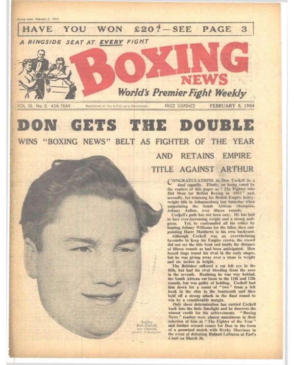 Boxing News magazin 5.2.1954 Download pdf