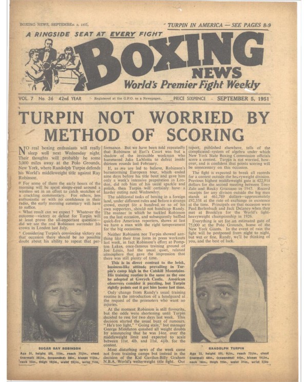 Boxing News magazin 5.9.1951 Download pdf