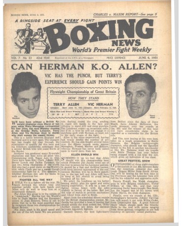 Boxing News magazin 6.6.1951 Download pdf