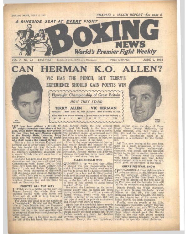 Boxing News magazin 6.6.1951 Download pdf