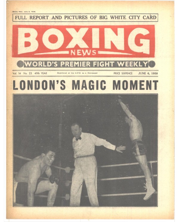 Boxing News magazine 6.7.1958 Download pdf