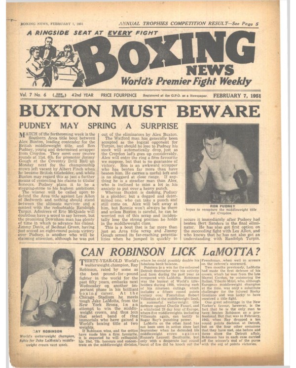 Boxing News magazin 7.2.1951 Download pdf