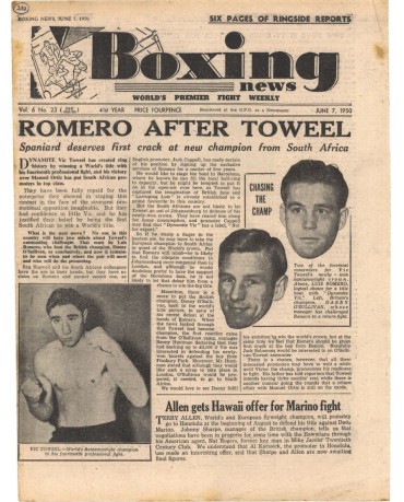 Boxing News magazine 7.6.1950 Download pdf