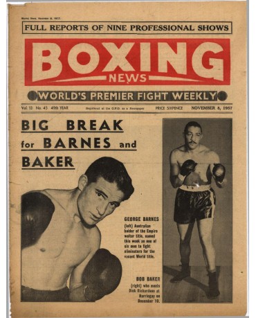 Boxing News magazine 8.11.1957 Download pdf