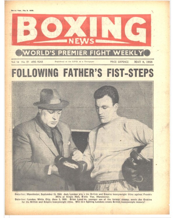 Boxing News magazine 9.5.1958 Download pdf