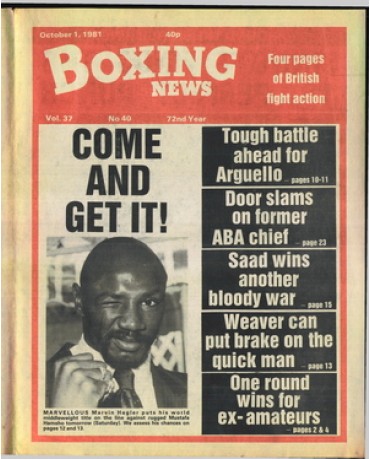 Boxing News magazine 1.10.1981 Download pdf