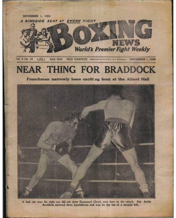 Boxing News magazine 1.11.1950 Download pdf