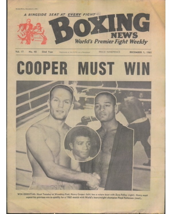 Boxing News magazine 1.12.1961  Download pdf