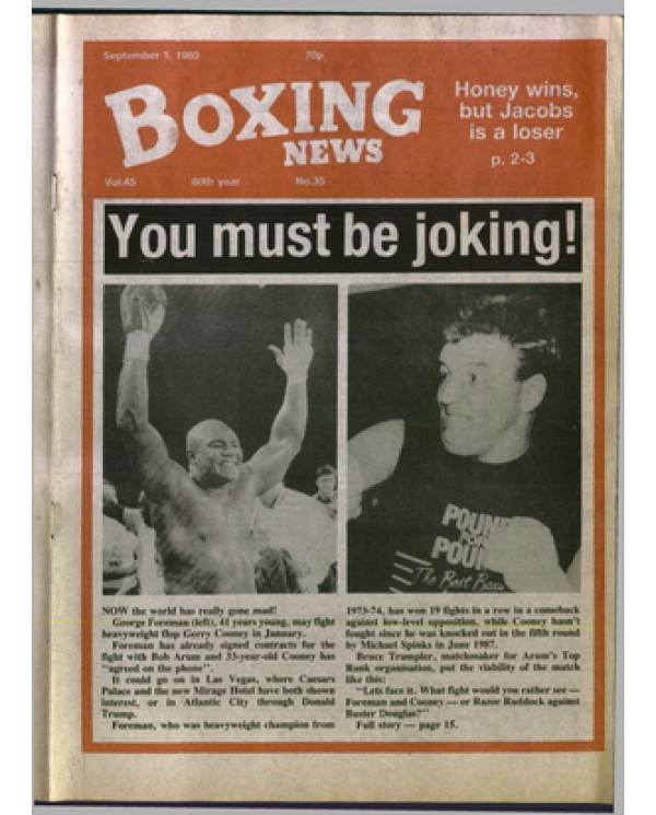 Boxing News magazine 1.9.1989 Download pdf