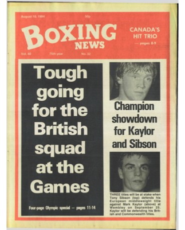 Boxing News magazine 10.8.1984 Download pdf