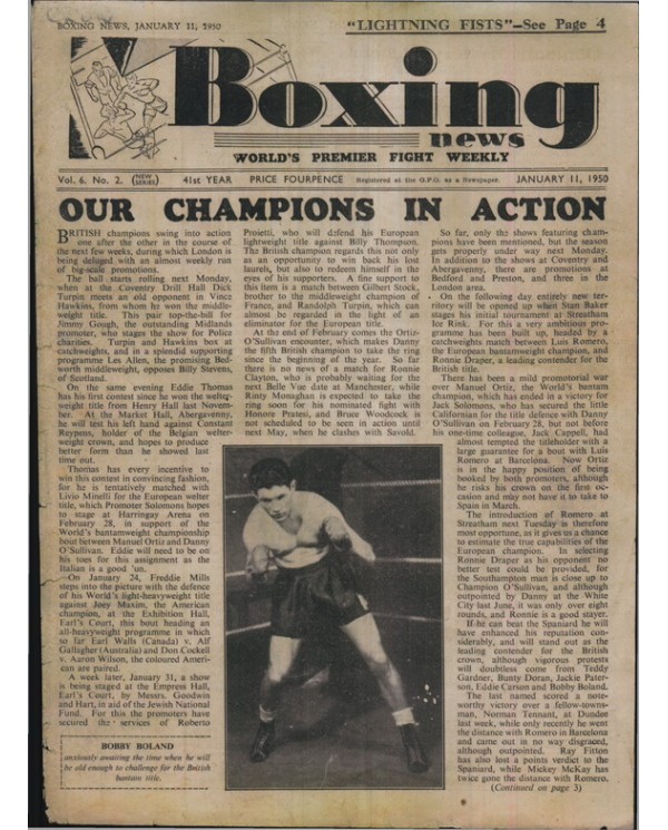 Boxing News magazine 11.1.1950 Download pdf