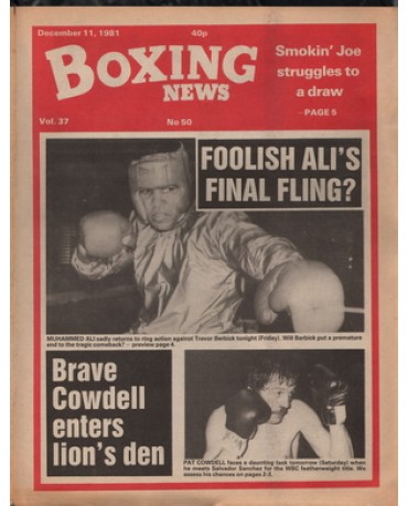 Boxing News magazine 11.12.1981 Download pdf