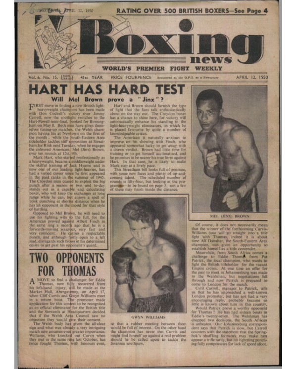 Boxing News magazine 12.4.1950 Download pdf