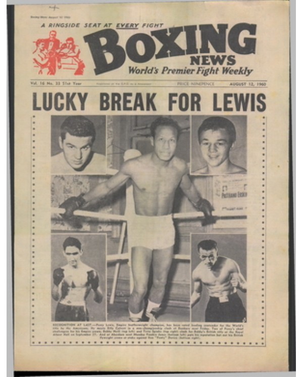 Boxing News magazine 12.8.1960  Download pdf