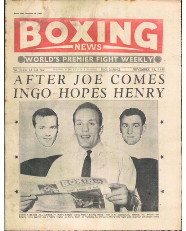 Boxing News magazine 13.11.1959 Download pdf