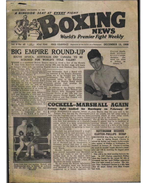 Boxing News magazine 13.12.1950 Download pdf