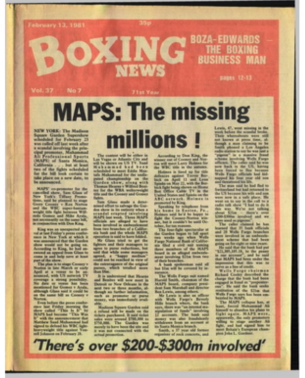 Boxing News magazine 13.2.1981 Download pdf