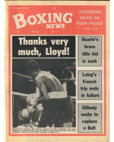 Boxing News magazine 13.2.1987 Download pdf