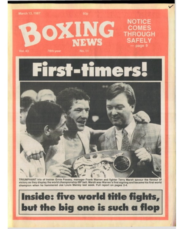 Boxing News magazine 13.3.1987 Download pdf